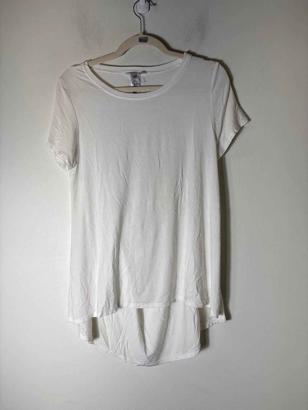 Hard Tail White Short Sleeve Open Back Athletic Top Sz M